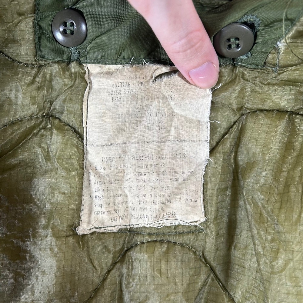 US Military M65 Field Jacket OG-107 Men Medium Reg w/Liner Cold Weather Coat 80s - Picture 3 of 10